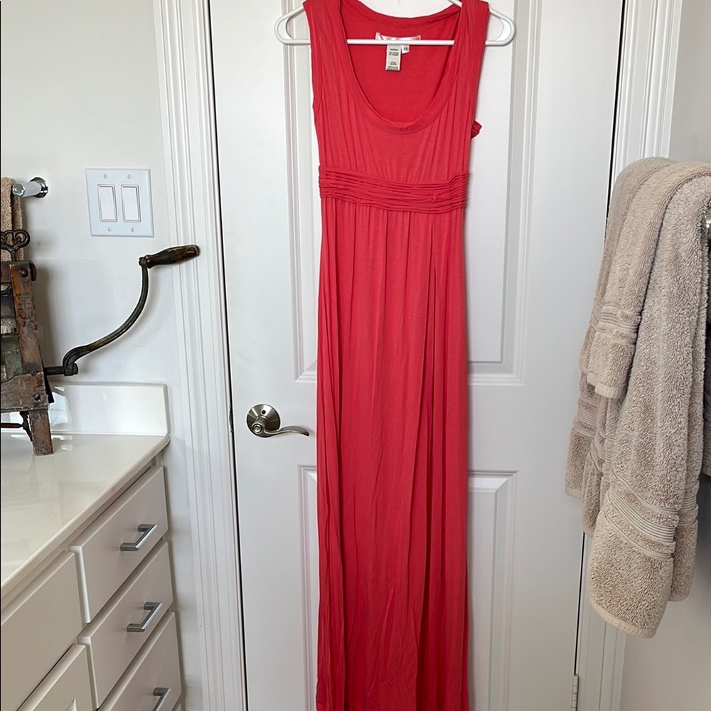 Sleeveless Coral Maxi Dress - Soft Jersey